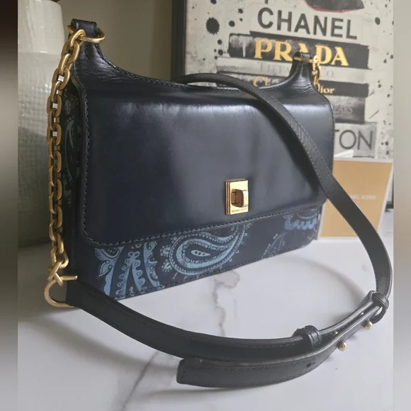 Michael Kors Studio Paisley Natalie Navy Heritage Messenger Bag NWT - Picture 2 of 12